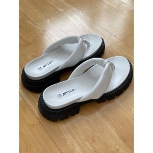 Nasty Gal Black and White Platform Sandals